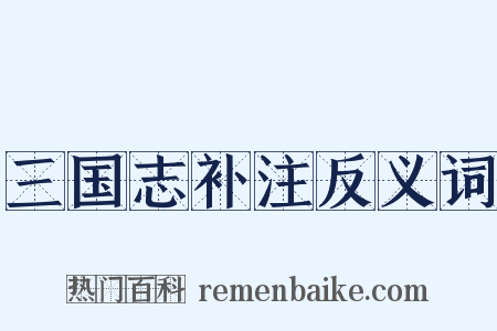 三国志补注反义词是什么意思的图片